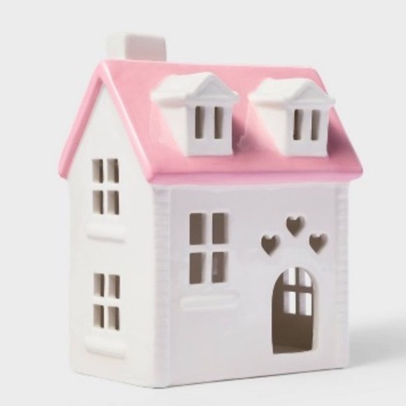 Target Valentine Ceramic Short Building Figurine Pink/White - Spritz - Picture 2 of 10